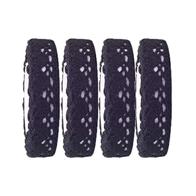 Immagine di Jieddey Nastro di Pizzo,4 Rotoli in Pizzo Cotone Nero Autoadesivo Merletto Decorativo per Matrimoni Abbellimento Scrapbooking Cucito 8 Yarde