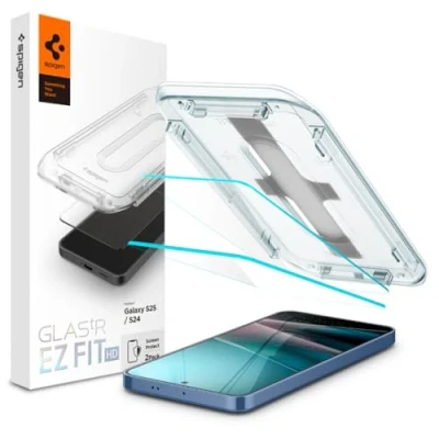 Immagine di Spigen GLAStR EZ FIT HD [confezione da 2] per Samsung Galaxy S24 (2024) Premium Vetro Temperato [Case Friendly] Confezione 2