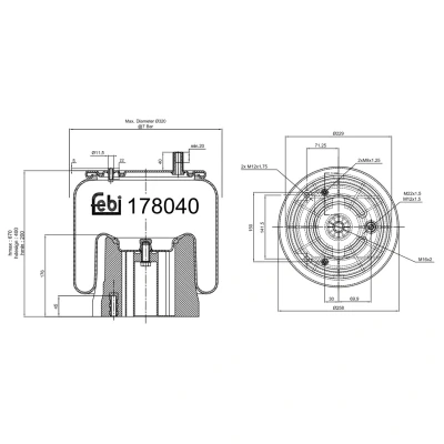 Immagine di FEBI BILSTEIN 178040 Soffietto, Sospensione pneumatica