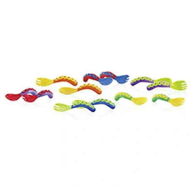 Immagine di Nuby Cucchiaio E Forchetta Con Manico Antiscivolo 9M+ Colori assortiti
