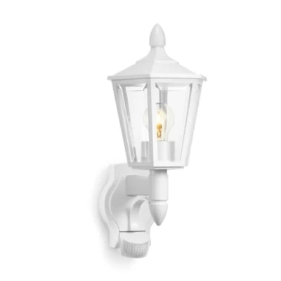 Immagine di Steinel L 15 S 617912 Lampada da parete per esterni con rilevatore di movimento a risparmio energetico, LED (monocolore) E27 60 W Bianco