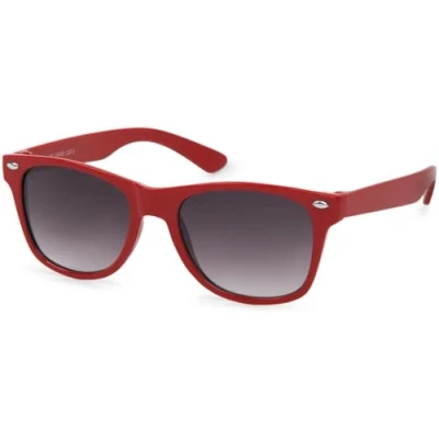 Immagine di styleBREAKER Occhiali da sole Nerd Kids con montatura in plastica e lenti policarbonato, design classico retrò 09020056, colore:Montatura Rosso/Vetro Grigio Sfumato