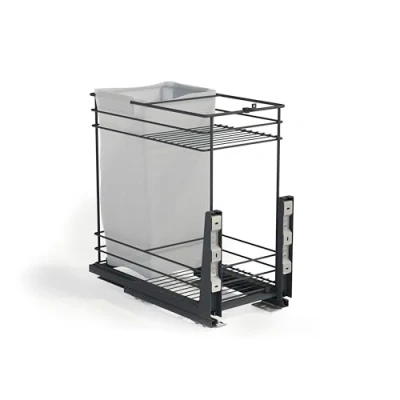 Immagine di Emuca carrello estraibile Titane, con cestelli e del pane, fissaggio inferiore, chiusura softt, per moduli di cucina 300mm, Acciaio, Grigio antracite