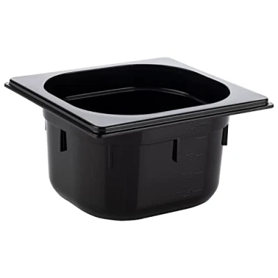 Immagine di APS 82077 Contenitore GN 1/6 in policarbonato, dimensioni 160 x mm, altezza 100 volume 1,5 litri, colore: Nero