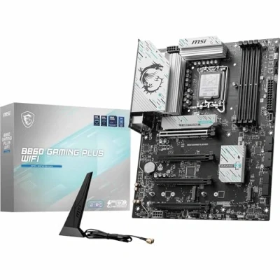 Immagine di MSI Scheda madre B860 GAMING PLUS WIFI, ATX Supporta processori Intel Core Ultra (Serie 2), LGA 1851 DDR5 Memory Boost 8600+ MT/s (OC), PCIe 5.0 x16 x16, M.2 Gen5, Killer 5G LAN, Wi Fi 7