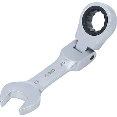Immagine di BGS 6913 Chiave combinata a cricchetto corta 115 mm inclinabile SW 13 dentata fine acciaio CV