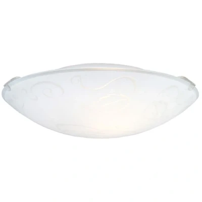 Immagine di Eglo Mars 1 Lampada da Soffitto a Lampada, Attacco E27. in Acciaio, Bianco, Vetro Bianco Satinato, Motivo Rosa