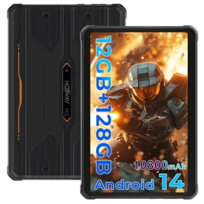 Immagine di HOTWAV R8 2024 Rugged Tablet 10.1 pollici Android 14 PC Robusto 10800mAh, 12GB+128GB Octa core 1TB Espandibile IP68/69K Impermeabile 13MP 4G Dual SIM 5G WiFi Face ID/OTG/GPS