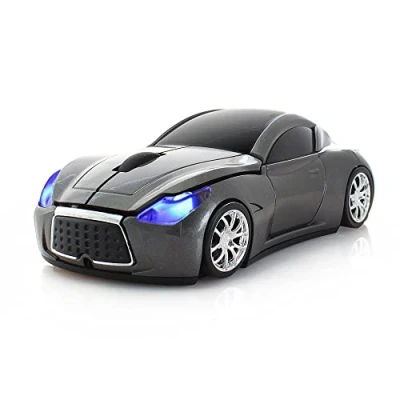Immagine di ECOiNVA Mouse ottico per auto, wireless, computer portatile, 2,4 GHz, colore: grigio