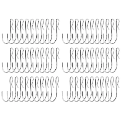 Immagine di Kellegour 60 Pezzi Ganci a S Piccoli,Metallico Forma di S,Gancio Piccolo,Ganci Acciaio,Ganci in Acciaio Inox,Ganci S,per Bagno,Camera da Letto,Ufficio, Cucina,Negozio(Argento)