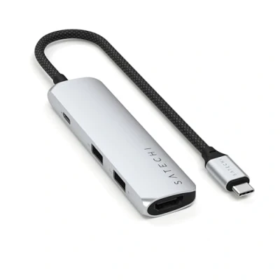 Immagine di Satechi Hub multiplo Slim 4 Argento (USB C, 4 Porti), Docking station + USB,