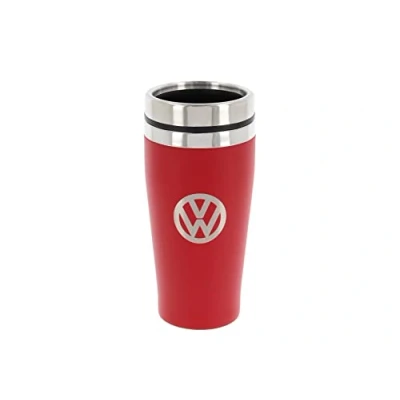 Immagine di Brisa VW Collection Volkswagen Tazza Termica isolata a Doppia Parete in Acciaio Inox Campervan T1 Bus Design (450ml/Rosso)