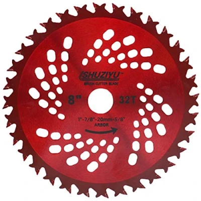 Immagine di LSHUZIYU, 205mm 32T. Punte in Carburo, Foro Centrale 25.4mm Con Rondella 22.23 20 16mm, Lama per Decespugliatore, Disco Decespugliatore.