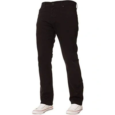 Immagine di Enzo Jeans da uomo elasticizzati a gamba dritta, vestibilità regolare, in denim, grandi e alti, Nero , W30 / L34
