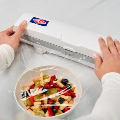 Immagine di ALBAL Svolgitore universale per pellicola alimentare (37 x 9 cm), estensibile e di alluminio carta da forno, dispenser un taglio netto con una sola