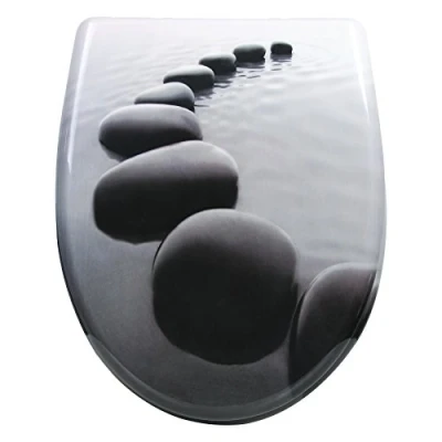 Immagine di WOLTU Sedile WC Copriwater Universale con Chiusura Ammortizzata Tavoletta Antibatterico Soft Close Cerniere Regolabili Toilet Seat a Sgancio Rapido in Duroplast WS2499