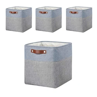 Immagine di Mangata Cestini in Tessuto portaoggetti 33x33x33cm, Set di 4 Cubi per scaffali Kallax