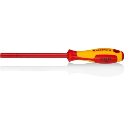 Immagine di Knipex Chiave a Bocca Esagonale con Impugnatura Giraviti Brunita, Isolante, in Materiale Bicomponente, Collaudato Vde 230 Mm 98 03 04