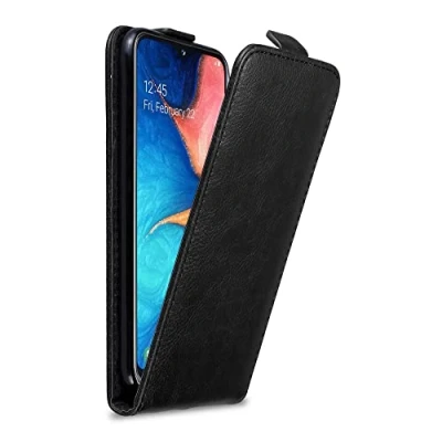 Immagine di Cadorabo Custodia per Samsung Galaxy A20e in Nero di Notte Protezione Stile Flip con Chiusura Magnetica Case Cover Wallet Book Etui