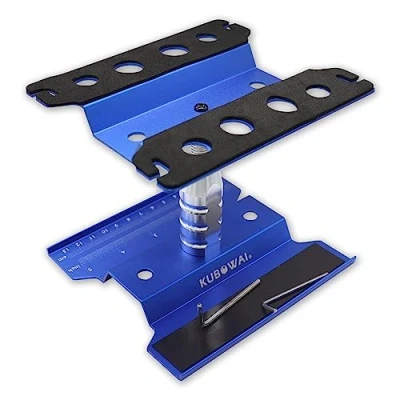 Immagine di KUBOWAI Stazione di Riparazione Auto RC,Rotazione/Sollevamento/Abbassamento a 360 per Modellino Fuoristrada Camion 1/8 1/10 1/12 (Blu)