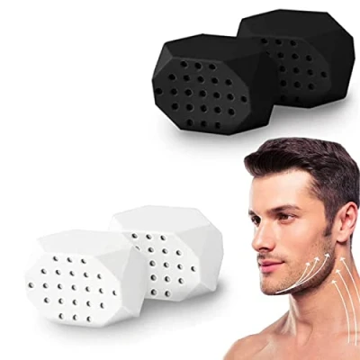 Immagine di 4 Pezzi Jawline Trainer, Jaw Liner Neck Strengthening Device Trainer Face Strumento da Masticare per Mascelle e Collo Rafforzare Stringere Donne Uomini