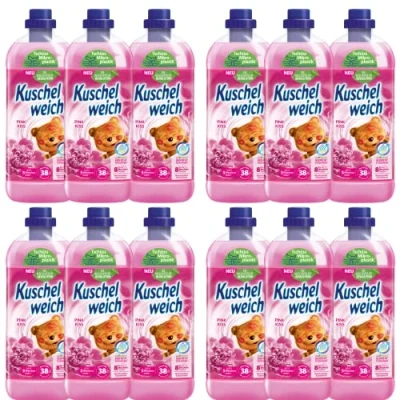 Immagine di Kuschelweich Ammorbidente Pink Kiss, dermatologicamente confermato, senza microplastica, pratica scorta 12 x 1 litro per 38 lavaggi