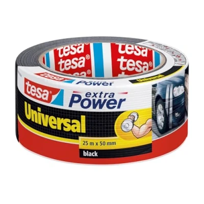 Immagine di tesa UNIVERSAL 56388 00001 07 Nastro in tessuto tesa® extra Power Nero (L x L) 25 m 50 mm 1 pz.
