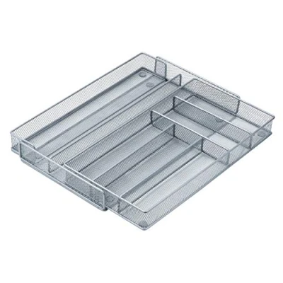 Immagine di Honey Can Do KCH 02163 Vassoio Organizzatore con 6 Scomparti, Metallo, Grigio/Argento, 41.91x51.44x5.08 cm