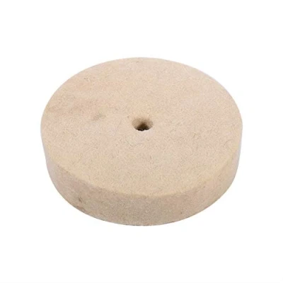 Immagine di Alomejor Disco di lucidatura, 1 Pezzo 100x25mm 4&quot;lucidatura a smerigliatura Beige lucidatura Ruota Tonda Lana in Feltro lucidato