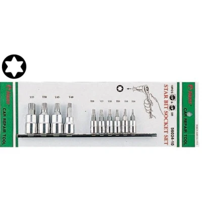 Immagine di HANS 56024 10 Set bussole Torx 1/4, 3/8 Quadrato