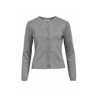 Immagine di Object Objester SLI L/S Knit Cardigan Noos Maglione, Melange Grigio Medio, M Donna