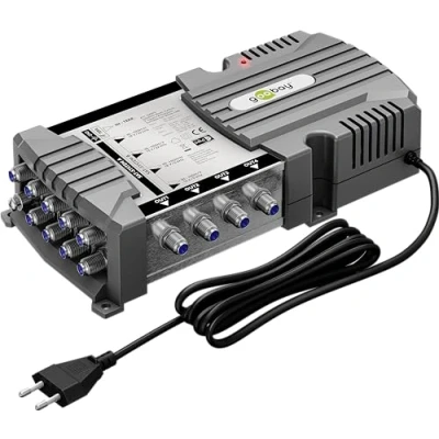 Immagine di goobay 64879 Interruttore multiswitch satellitare compatto, 9 ingressi, 4 uscite, K, 8 UHD/DAB+, per partecipanti