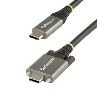 Immagine di StarTech.com Cavo USB C con viti di bloccaggio laterali da 50cm, a 10Gbps, C3.2 Gen 2 Type , 100W (5A) Power Delivery, Supporta DP Alt Mode (USB315CCV2M)
