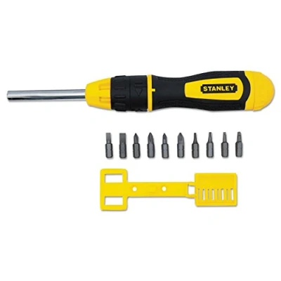 Immagine di STANLEY 0 68 010 Cacciavite PortaInserti a Crichetto, Set di 10 Inserti