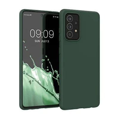 Immagine di kwmobile Custodia Compatibile con Samsung Galaxy A52 / 5G A52s Cover Back Case per Smartphone in Silicone TPU Protezione Gommata verde muschio