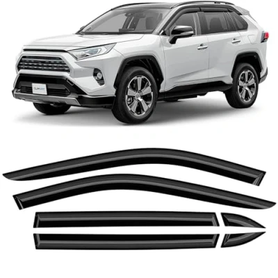 Immagine di CLIM ART deflettori Auto per/Compatibile con Toyota RAV4 2019 2024 SUV deflettore Auto, Aria, sopraelevati, 6 Pezzi
