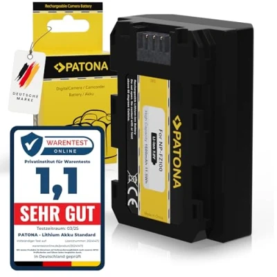 Immagine di PATONA Batteria Ricambio per Sony NP FZ100 Batterie Compatibile con Alpha FX3 FX30 A1 A9 A9II A7RIII A7RIV A7SIII A7III A7IV A6600 A7C ILME ZV E1 BC QZ1