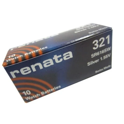 Immagine di Renata 321 SR616SW 1PACK X (10PCS) Argento 1.55V Batteria Orologio Made in Swiss