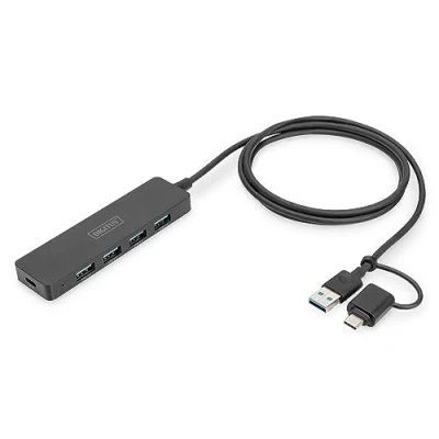 Immagine di Digitus DA 70236 4 Porte Hub USB 3.0 con spina C Nero
