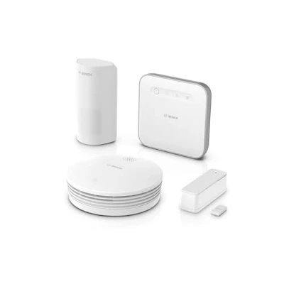 Immagine di Bosch Smart Home Pacchetto base Sicurezza II wan, protezione affidabile in caso di rischio incendio ed effrazione, compatibile con Apple HomeKit, Amazon Alexa e Google Assistant