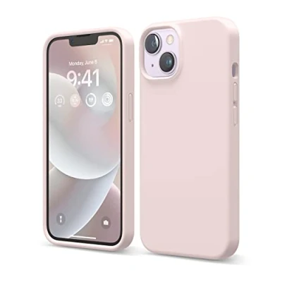 Immagine di elago Custodia in silicone liquido compatibile con iPhone 14 (6,1&quot;), di alta qualità, protezione completa del telefono 4 strati antiurto, fodera morbida microfibra antigraffio