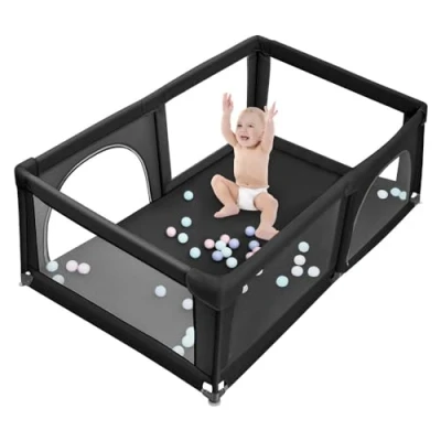 Immagine di parco per bambini, 180 x 150 66 cm, bambini pieghevole, bambino modulabile in rete con 50 palline, giochi interni ed esterni, centro di attività