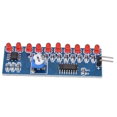 Immagine di 2 pezzi NE555 + CD4017 Modulo che scorre acqua LED Light Suite di produzione elettronica Luci rosse lampeggianti lampada Kit fai da te circuito elettronico
