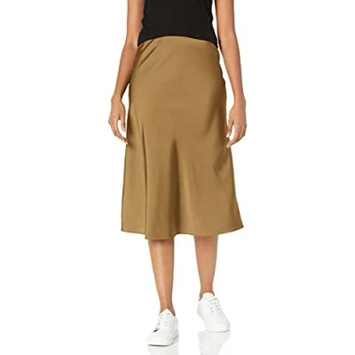 Immagine di The Drop Maya, Gonna Sottoveste, Effetto Seta da Donna, Oliva scuro, 2X
