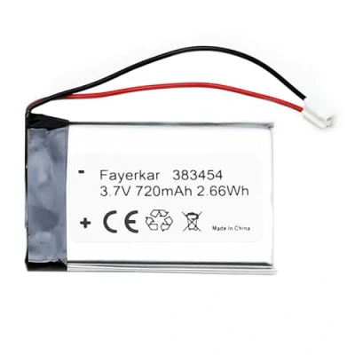 Immagine di Fayerkar Batteria ai polimeri di litio 3,7 V 720 mAh 383454LC ricaricabile lipo con connettore JST per confermare la polarità del dispositivo e prima dell&#039;acquisto