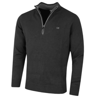 Immagine di Calvin Klein Maglia da uomo in cotone con lampo corta Carbone XX Large