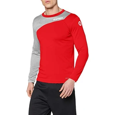 Immagine di Kempa Core 2.0 Maglia a Maniche Lunghe, Uomo, Rot/Dark Grau Melange, S