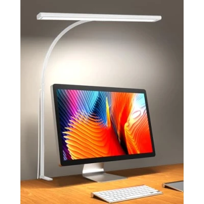 Immagine di iFalarila [2025 Version 160 LED Lampada da Scrivania con Morsetto 30 Modalità, Più Luminoso Lampade Tavolo 360 Flessibile Lettura Caricatore USB per Lavoro Studiare o Leggere 70CM