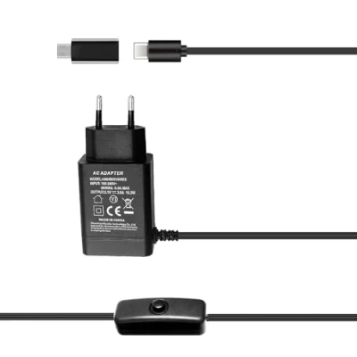 Immagine di Bruphny Alimentatore per Raspberry Pi 3/4, 5.1V 3A USB C con Interruttore on/off 3 4 Modello B,per