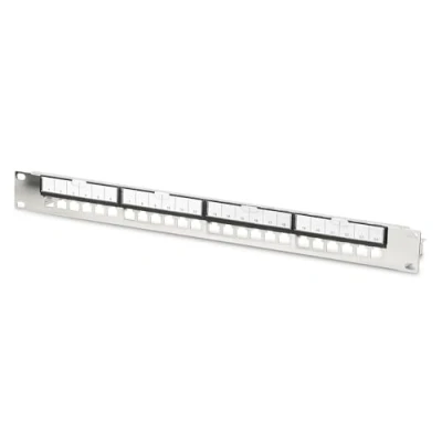 Immagine di DIGITUS Pannello Patch modulare per Moduli Keystone 19&quot; 24 Porte Schermato Montaggio Rack 1U Grigio